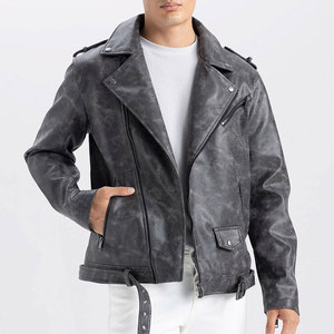 Good Quality Factory Outlet <b>Men's</b> PU Leather <b>Jacket</b> Regular Fit Great Personality Fast Delivery <b>Men's</b> Biker Leather <b>Jacket</b> - Product Image 1