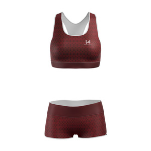 Conjunto de Sujetador Deportivo y Pantalones Cortos Sublimados para Mujer, Ropa Deportiva de Compresión para Entrenamiento, Running, Yoga y Fitness, Fabricante OEM - Product Image 4