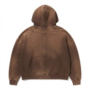 Nouvel ensemble de survêtement marron à capuche pour homme, manches longues, fermeture éclair frontale, couleur unie, jogging décontracté avec poches latérales, idéal pour l'automne - Product Image 5