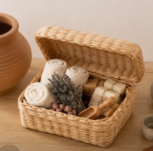 KOTTRAVAI Handwoven Paper Rope Storage Basket Rectangular Organizer Bin Multifunctional <b>Hamper</b> <b>for</b> Home Office Decor Made Tamil - Product Image 6