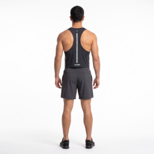 Custom Men's Cropped Racerback Tank <b>Top</b> ECONYL Compression Workout Y-Back Gym Crop <b>Top</b> OEM Manufacturer - Product Image 2