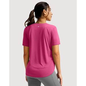 Áo thun tập luyện nữ 2025 UPF 50 + chống nắng tay ngắn dáng rộng vừa vặn thể thao tập gym chạy bộ áo hoa hồng Kích cỡ XS XXS - Product Image 2