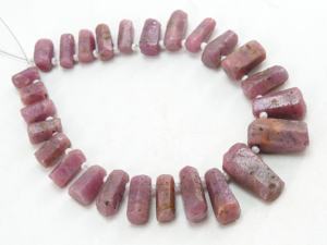 Cristal de Rubí Natural en Bruto, Barra de 8 Pulgadas, 20-10 mm de Largo, Cuentas Sueltas en Bruto, Color Rosa, Suministros para la Fabricación de Joyas - Product Image 2