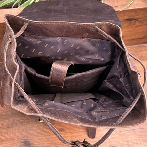 Alta calidad de diseñador de lujo de cuero de grano completo duradero cómodo negocios ocio deportes personalizado viaje portátil mochilas - Product Image 6