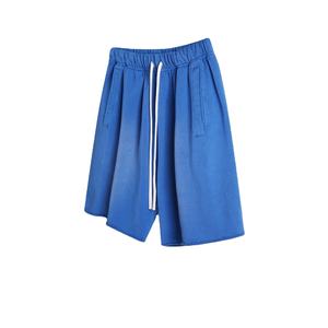 440สั้นผู้ชายวินเทจผ้าคอตตอนฟอกสีความเป็นกรดมีเชือกผูกสำหรับใส่วิ่งแนวสตรีทแวร์ฤดูร้อน - Product Image 1