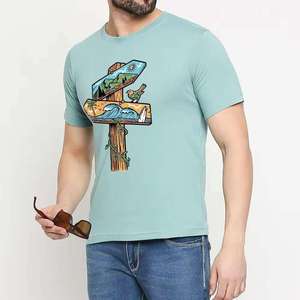 เสื้อยืดแฟชั่นกีฬาผู้ชายพิมพ์ลายคุณภาพสูง แขนสั้น ผ้าถัก พิมพ์ลายดิจิทัล เสื้อยืดวินเทจสำหรับฤดูร้อน - Product Image 4