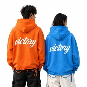 เสื้อฮู้ดดี้โอเวอร์ไซส์สไตล์วินเทจแบบยูนิเซ็กซ์ ลุคสตรีทแวร์ ผ้าฟลีซ มีฮู้ด สกรีนโลโก้ได้ - Product Image 2