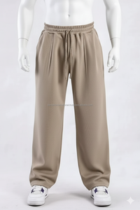 กางเกงเอวสูงสำหรับผู้ชายกางเกงวินเทจผ้าโพลีเอสเตอร์/ ผ้าฝ้ายระบายอากาศด้านหน้าแบนโลโก้ออกแบบได้ตามต้องการ - Product Image 3