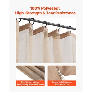 Rete di Ricambio 10x12x7.3 FT per Gazebo da Giardino, Tenda a Rete a 4 Pannelli per Pareti Laterali, Adatta alla Maggior Parte dei Patio - Product Image 4