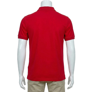 Polo de Manga Corta Rojo para Hombre, con Logotipo Personalizado, Color Sólido, Algodón Piqué, Estilo Casual, Cierre de Botones, Corte Regular - Product Image 2