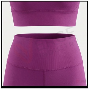 Women Solid <b>Purple</b> Yoga Set 2 Piece Racerback Sports Bra High Waist Full Length Leggings <b>Crop</b> <b>Top</b> - Product Image 5
