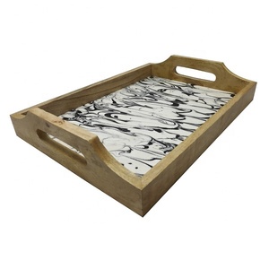 Plateau décoratif en bois artistique de haute qualité vente chaude pour les célébrations festives décor à la maison cadeau de noël saison des vacances - Product Image 5