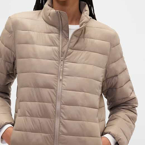 Customized Women's Buuble Puffer Bomber Jacket Breathable Lightweight Nylon Quilted Autumn Coat Slim Fit Knitted - Product Image 3