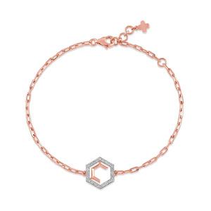 Textured Link Diamond <b>Bangle</b> <b>Bracelet</b> - Product Image 4
