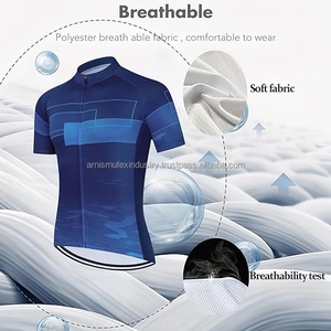 Ensembles de cyclisme pour hommes les plus vendus, personnalisés, imprimés par transfert thermique, écologiques, respirants, à séchage rapide, coupe-vent de haute qualité 140g OEM - Product Image 3