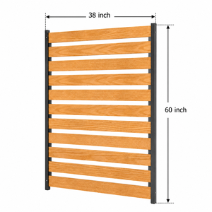 Solid Wood Slat Privacy <b>Screen</b> <b>Metal</b> Frame Trash Can Enclosure Garden Fence <b>Panel</b> Custom Size OEM ODM - Product Image 2