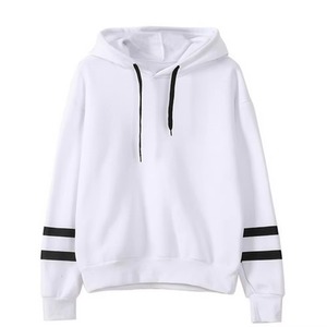 Custom Women Pullover Hoodie Burgundy Varsity Stripe Sleeve Drawstring Fleece Casual Oversized Unisex Hoodies Sweatshirt - Product Image 4
