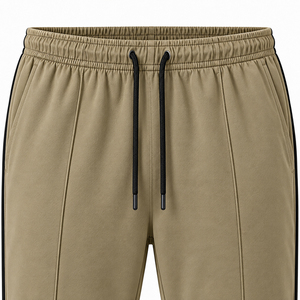 Pantalon de jogging pour homme à plis discrets avec passepoil latéral, cordon de serrage réglable, coupe moderne affinée, décontracté, vente en gros sous marque privée - Product Image 3