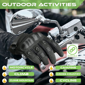 Guantes de Motociclismo de Diseño Moderno, Hechos de Cuero, con Agarre Fuerte en la Palma, Antideslizantes, con Protección de Goma - Product Image 4