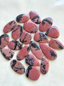 Vente en gros de cabochons de rhodonite de qualité AAA 100% naturels, pierres précieuses en vrac pour la fabrication de bijoux, lot de pierres précieuses de rhodonite - Product Image 3