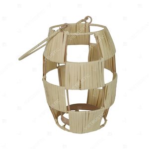 Lanterne moderne en feuille de palmier bio, porte-bougie géométrique découpé, lanternes suspendues, décoration lumineuse de jardin en verre - Product Image 6