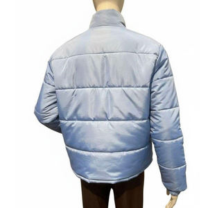 Polyester Shell Full-Zip Puffer <b>Jacket</b> for Outdoor Sportswear Wholesale Men Windproof Quilted Padded <b>Jacket</b> With White Zipper - Product Image 5