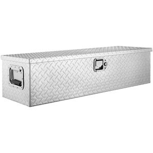 Heavy-Duty Aluminum Truck Bed Tool Box with Diamond <b>Plate</b> <b>Side</b> Handle Lock Keys Storage Chest Box with Organizational Features - Product Image 4