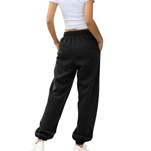 Pantalon de jogging en molleton de coton pour femme, taille mi-haute, chaud et décontracté, idéal pour la gym, vente en gros - Product Image 4