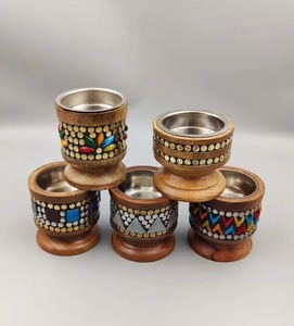 Brûleur d'encens en bois fait main avec incrustation en laiton, diffuseur d'aromathérapie en métal pour la décoration de la maison - Product Image 6