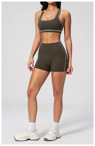 Highly Professional Women,s Slim Fit Workout Sportswear 2-Piece Set Includes High Waist Leggie <b>Bra</b> Plus Size Stitch Crystal - Product Image 2