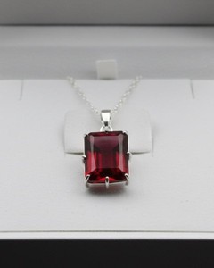 Lab Grown <b>Ruby</b> Pendant <b>Necklace</b> Synthetic Red Gemstone Jewelry Luxury Gift Wholesale Supplier Energy Healing Stone - Product Image 6