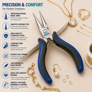 Pince à bec effilé professionnelle de précision pour bijoux, outil ergonomique à poignée souple pour le façonnage de fils, la fabrication de perles et la réparation artisanale - Product Image 5