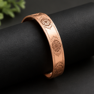 กำไลข้อมือทองแดงแท้ลายจักระสไตล์วินเทจ ดีไซน์สวยงาม ของขวัญส่งเสริมการขายสุดพิเศษ - Product Image 5