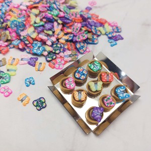 Miniature <b>Polymer</b> Clay Butterfly Slices in Multicolor for Dollhouse Crafts, Nail Art, and DIY Projects for Ages 14 and Up. - Product Image 4