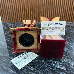 Brûleur d'encens religieux en bois de résine fait à la main de luxe pour Bakhoor arabe Bois d'acacia de haute qualité Fabriqué en Inde Forme rectangulaire - Product Image 2