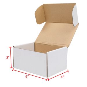 Scatole Ondulate Bianche/Gialle per Confezioni Regalo Industriali, 50 Pezzi, 6x4x2 (15.2x10x5cm), Rivestimento UV, Finitura Texturizzata, MOQ 100 Pezzi - Product Image 3