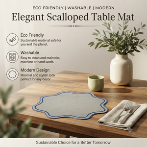 Indian Manufacture Jute Scallop Placemat 38cm Round <b>for</b> Home Cafe and Restaurant Use Available <b>for</b> Export Price from India - Product Image 2