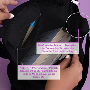 Sac fourre-tout en toile à prix d'usine, sac de courses réutilisable en coton durable, sac écologique avec coutures robustes - Product Image 4