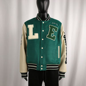 Veste universitaire en gros pour hommes, veste de baseball personnalisée avec logo, veste universitaire en laine et cuir, fournisseur - Product Image 1