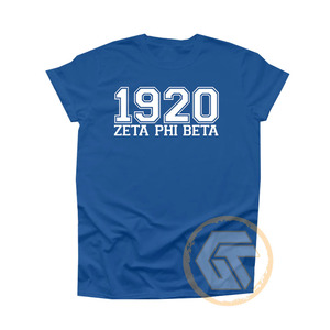 Camiseta Casual de Algodón Personalizada al por Mayor Zeta Phi Beta, Ropa Fina de Sororidad para Mujer, Bordado de Fraternidad, Teñido Liso de Alta Calidad - Product Image 1