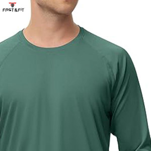 เสื้อแรชการ์ดป้องกันแสงแดด UPF 50+ สำหรับผู้ชาย พิมพ์โลโก้ได้ตามต้องการ ระบายอากาศได้ดี แห้งเร็ว ผ้าโพลีเอสเตอร์/ไนลอน ป้องกันแบคทีเรีย มีฮู้ด คลุมเต็มตัว - Product Image 2