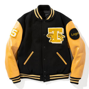 แจ็คเก็ตวาร์ซิตี้สั่งทำจากโรงงานโดยตรง แจ็คเก็ตเบสบอลแบบ Letterman ผ้าขนสัตว์และหนังคุณภาพพรีเมียม แจ็คเก็ตบาสเก็ตบอลสำหรับทุกเพศ - Product Image 1