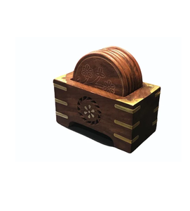 Posavasos de Madera Hexagonal, Porta Botellas de Vino, Estilo Rústico, Nuevo Diseño - Product Image 4