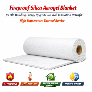 Couverture <span class=keywords><strong>en</strong></span> aérogel de silice ignifuge pour la modernisation énergétique des bâtiments anciens et la rénovation de l'isolation des murs, barrière thermique haute température - Product Image 1