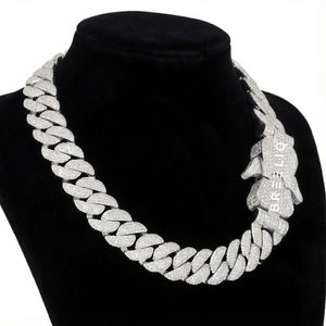 Cadena Cubana de Diamantes Cultivados en Laboratorio para Hombre y Mujer, Plata de Ley 925, Corte Brillante, Chapado en Rodio Pesado, Joyería para Fiestas y Bodas Estilo Hip Hop - Product Image 6