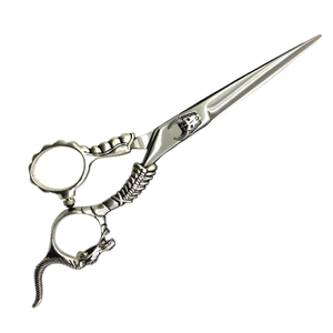 Ciseaux de coiffure professionnels avec manche fantaisie Dragon, nouveaux, droits, tranchants, en acier inoxydable, légers, pour droitiers, avec support de doigt fixe - Product Image 1