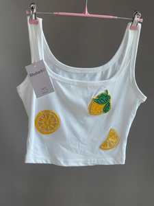 Top Blanco sin Mangas de Algodón con Diseño de Flores Estampadas, Artesanía MS, Ms-wc-001 - Product Image 2