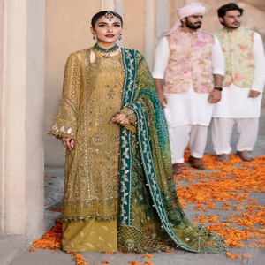 Luxury Riaz Arts 3 piezas Jhoomro Chiffon Salwar Kameez High Formal Party Wear para mujeres Pakistani Fancy Long Sari Branded Indian - Product Image 1