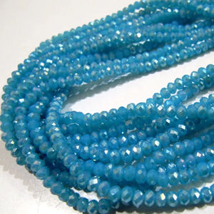 Cuentas de Calcedonia Azul Agua, Cuarzo Hidro, Forma Rondelle: Facetadas - Product Image 6