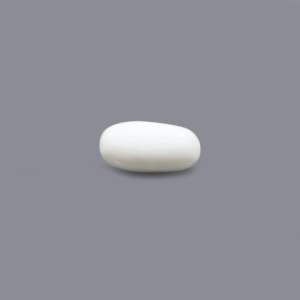 Natural White Coral Loose Gemstone 3.25 Carat Oval Cabochon Faceted Cut Color Change 3mm Certified Wholesale - Product Image 1